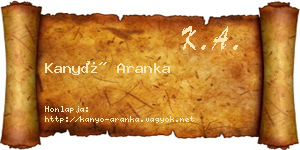 Kanyó Aranka névjegykártya