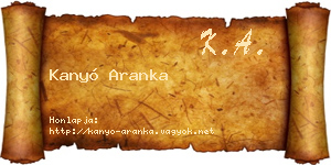 Kanyó Aranka névjegykártya