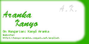 aranka kanyo business card